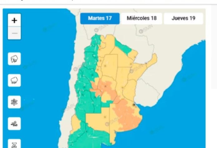 Misiones en alerta amarilla por tormentas: otras 13 provincias bajo la misma advertencia y cuatro en nivel naranja