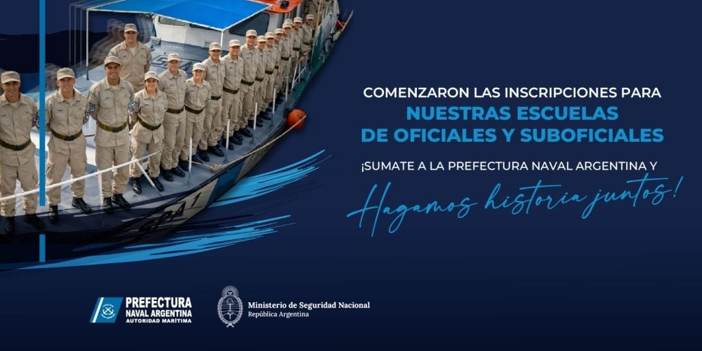 Prefectura Naval Argentina abre las inscripciones 2027 para sus Escuelas de Oficiales y Suboficiales